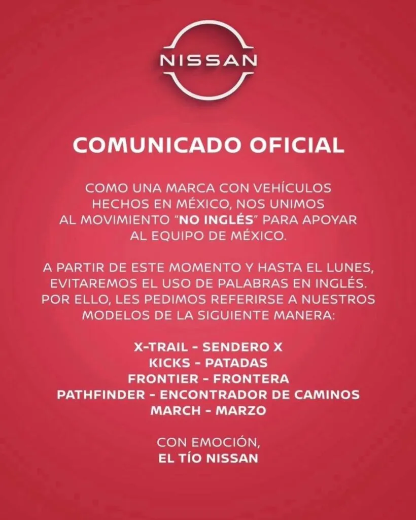 ¡No más inglés! Empresas en México se unen en apoyo a la Selección Mexicana