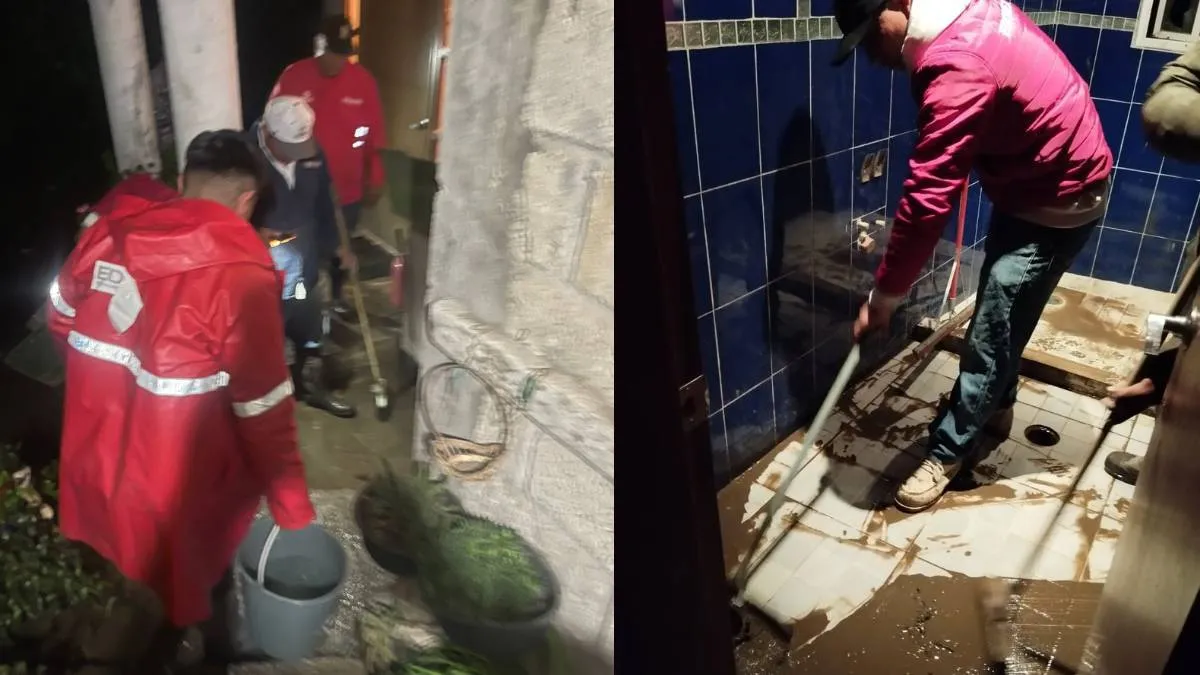 Grupo Tláloc y Protección Civil estatal colaboran en la limpieza de viviendas afectadas por la lluvia