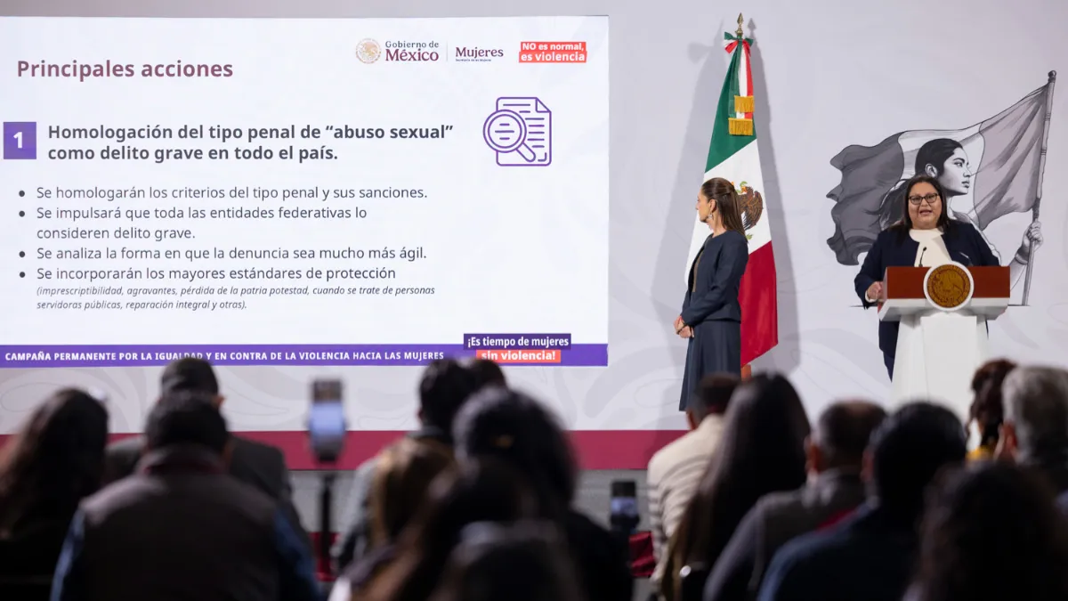 Gobierno federal anuncia plan para homologar la tipificación del abuso sexual, sanciones más severas y campañas de prevención desde el 25 de noviembre.