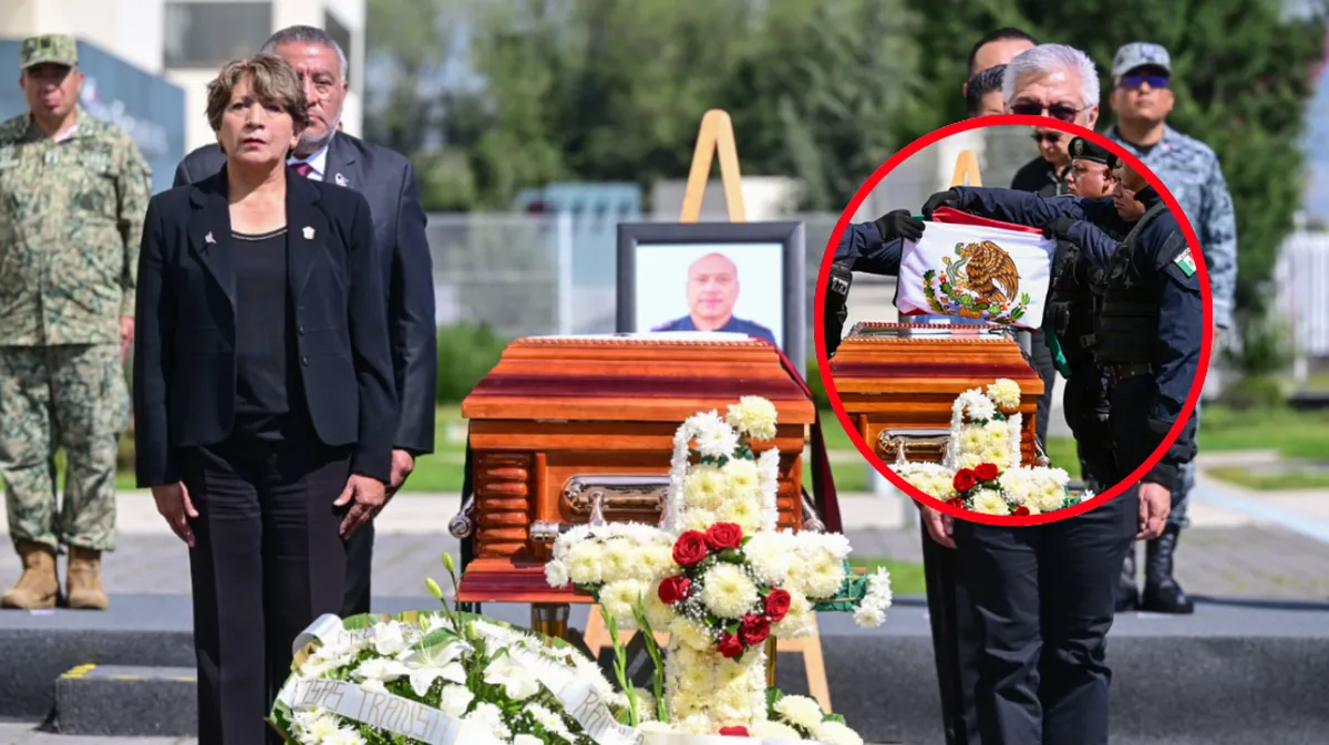 Gobernadora Delfina Gómez rinde homenaje a policía estatal caído en servicio