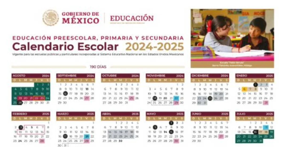 Lanza SEP calendario escolar 2024-2025