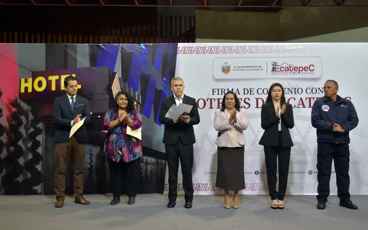 Alcalde de Ecatepec firma acuerdo con 53 hoteles para combatir delitos como trata de personas, abuso sexual y pornografía