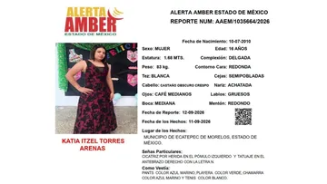 Alerta Amber: Se busca a Katia Itzel Torres Arenas, desaparecida en Ecatepec