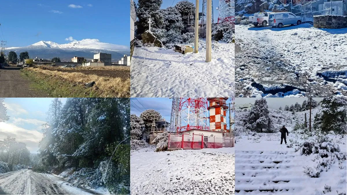 Nevadas cubren volcanes del Edomex en plena primavera; Nevado de Toluca permanece cerrado