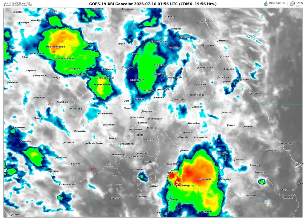 ¿Habrá lluvias hoy viernes 10 de julio en Edomex?