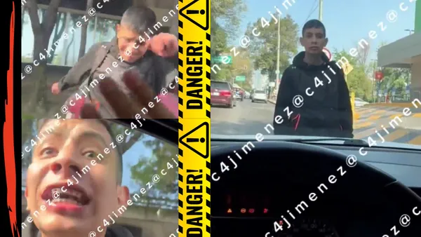 Motociclista agrede a chofer y mujer en CDMX por tocarle el claxon; el video del ataque se vuelve viral e indigna en redes.