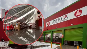 Colapso techumbre de 3B en Atlacomulco tras fuete granizada