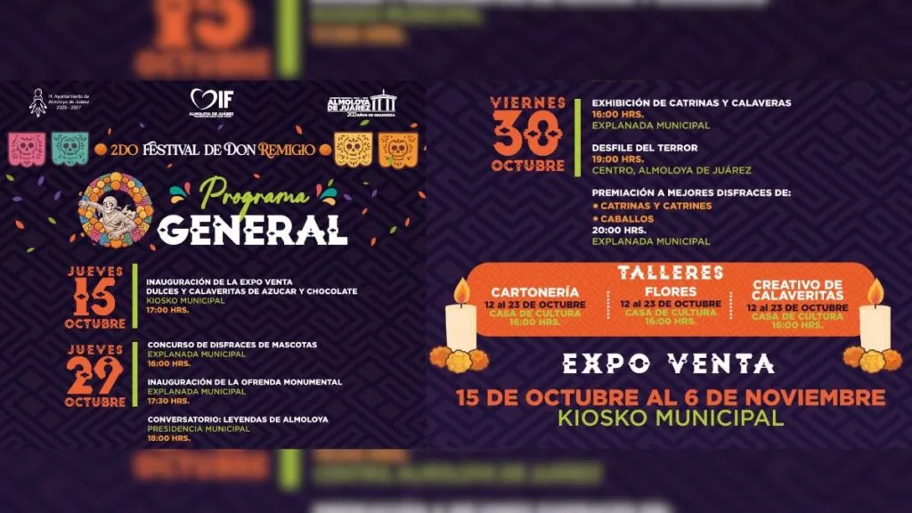 Almoloya de Juárez invita a disfrutar concursos de disfraces, leyendas y desfile del terror como parte del Segundo Festival Don Remigio