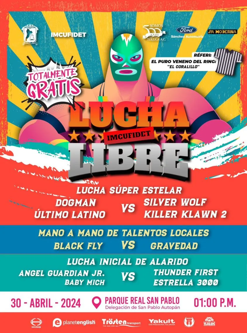 Habrá función de lucha libre gratuita en Toluca