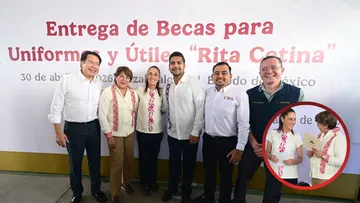 Claudia Sheinbaum y Delfina Gómez realizan entrega de Beca “Rita Cetina” en Nezahualcóyotl