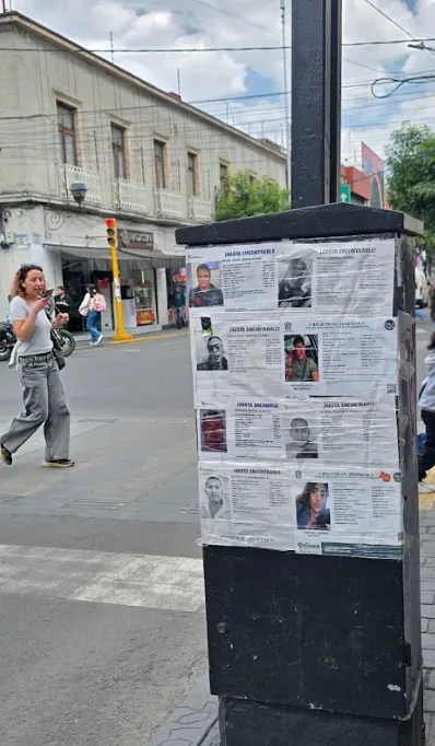 Las calles de Toluca no olvidan: Crónica de los postes de búsqueda en el centro
