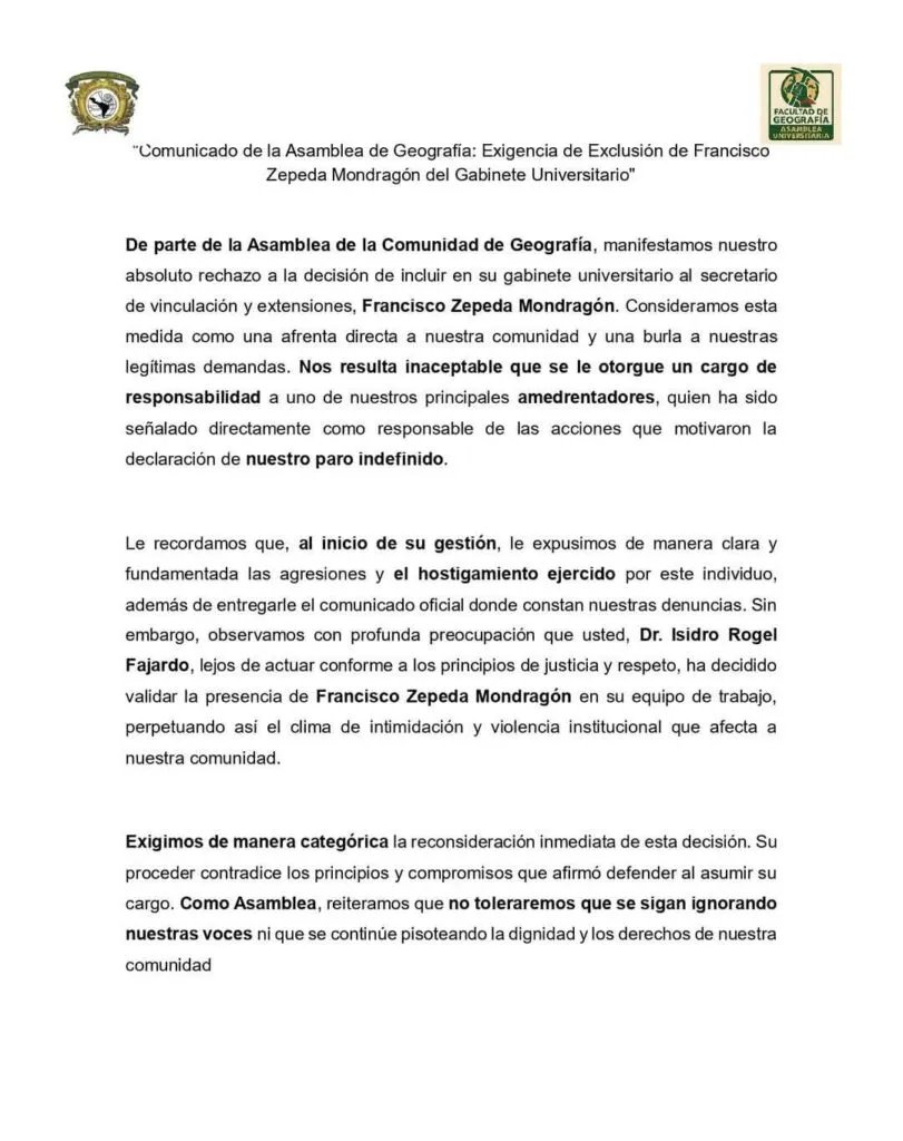 #Potrogate Rechazan nombramiento de Francisco Zepeda, lo señalan como amedrentador del movimiento