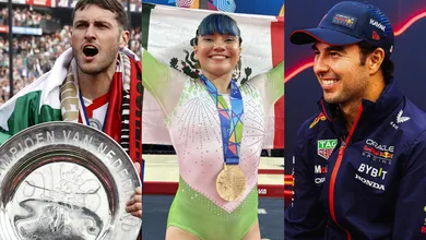 Foto de Santiago Giménez, Alexa Moreno y Checo Pérez, algunos de los deportistas mexicanos más destacados del 2023.