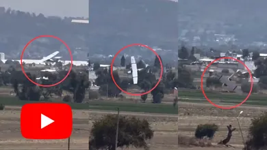 Zona acordonada tras el desplome de avioneta escuela en Puebla; autoridades investigan causas del accidente.