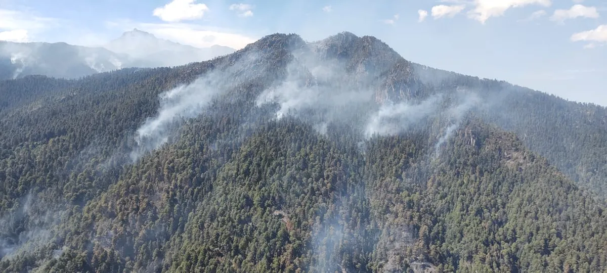 Combaten incendio en Villa Guerrero con descargas de agua y trabajo conjunto