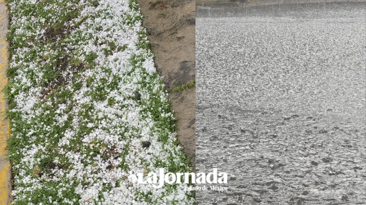 Lluvia con granizo genera encharcamientos en Toluca