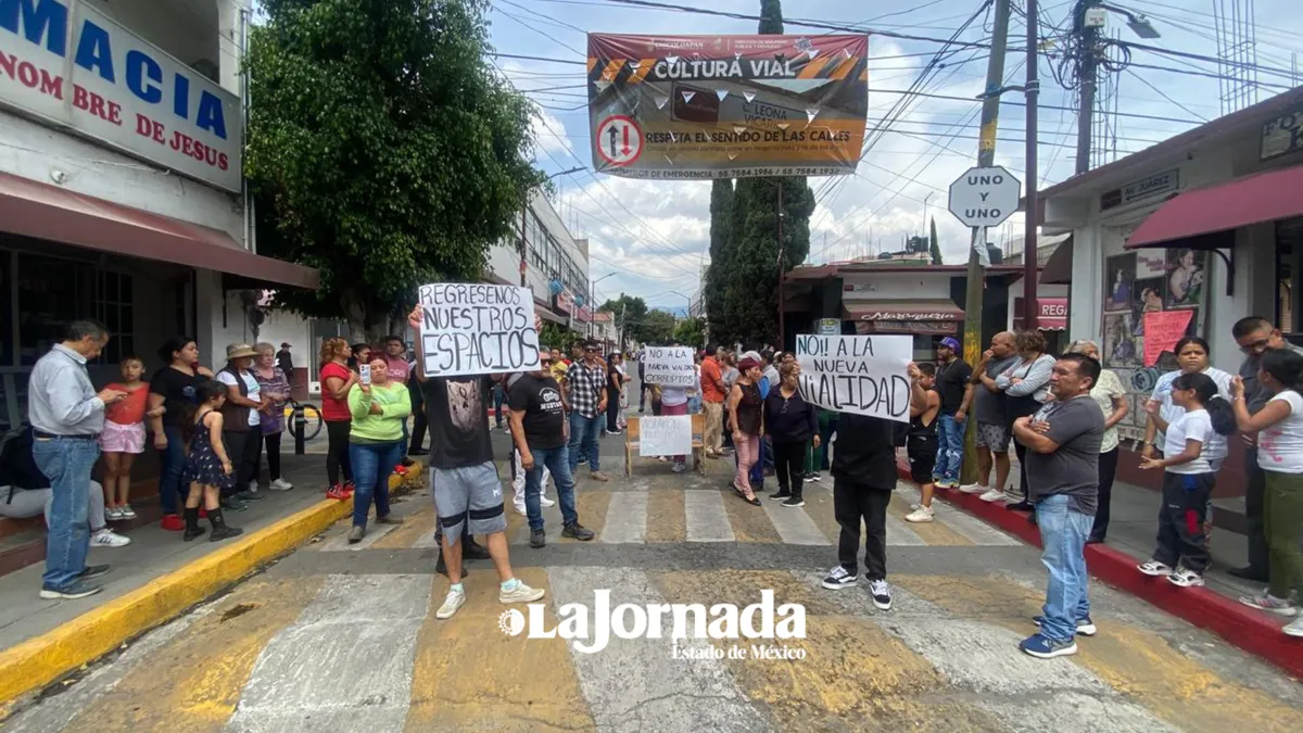 Chicoloapan: comerciantes protestan contra plan de movilidad