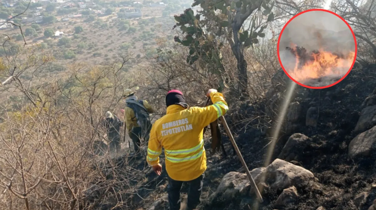 Incendio en San Mateo Xoloc es sofocado por bomberos y Ejército en Tepotzotlán