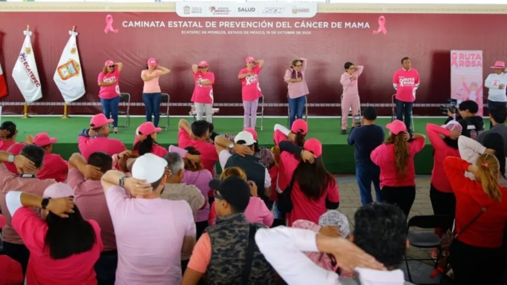 Arranca la Ruta Rosa en Ecatepec con la Caminata Estatal de Prevención del Cáncer de Mama