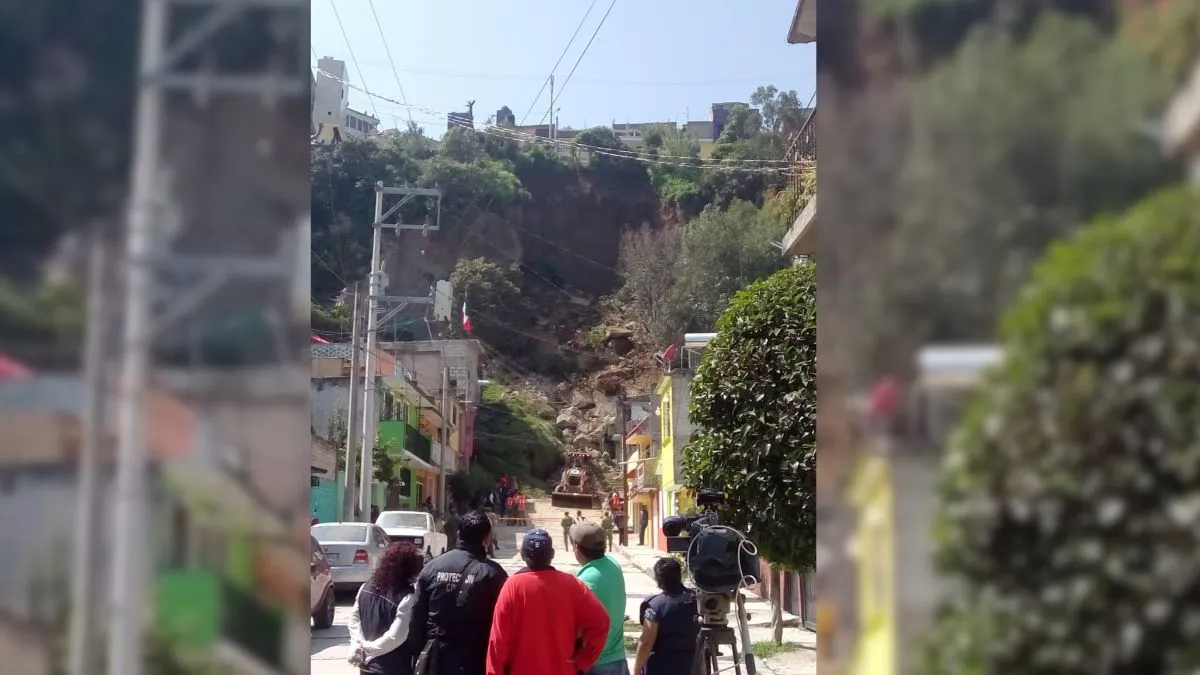 Naucalpan: Viven con miedo 58 familias por desprendimiento de piedras en cerro