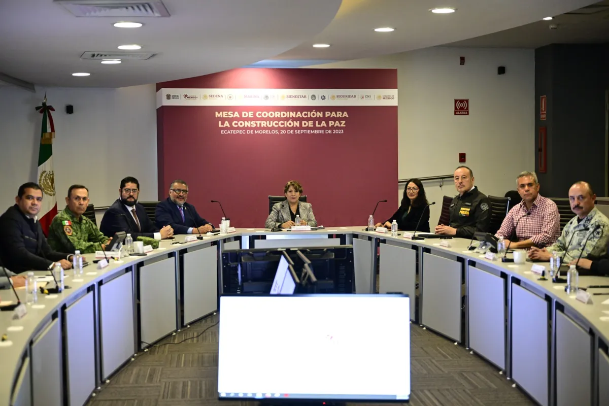 Gobernadora del Estado de México encabeza mesa de seguridad en Ecatepec