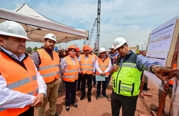Supervisa Delfina Gómez obras del puente Peñón-Texcoco: Registra 51 % de avance