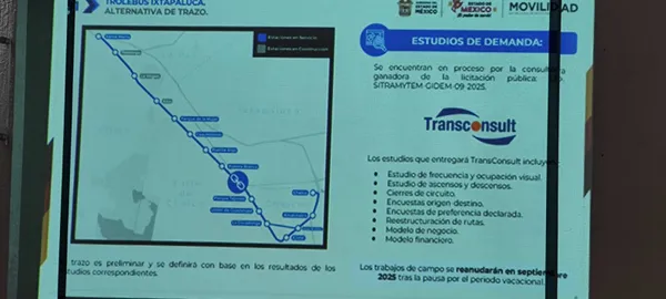 Esta nueva ruta tendrá una extensión de 11.3 kilómetros y se convertirá en el segundo trolebús en operación en el Estado de México.