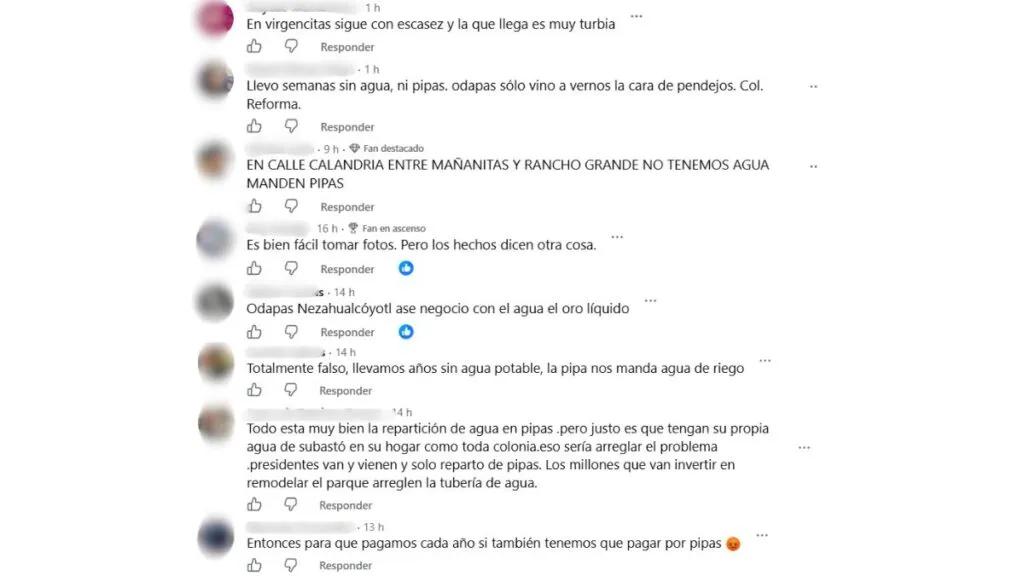 Vecinos de Neza desmienten reparto de pipas de agua