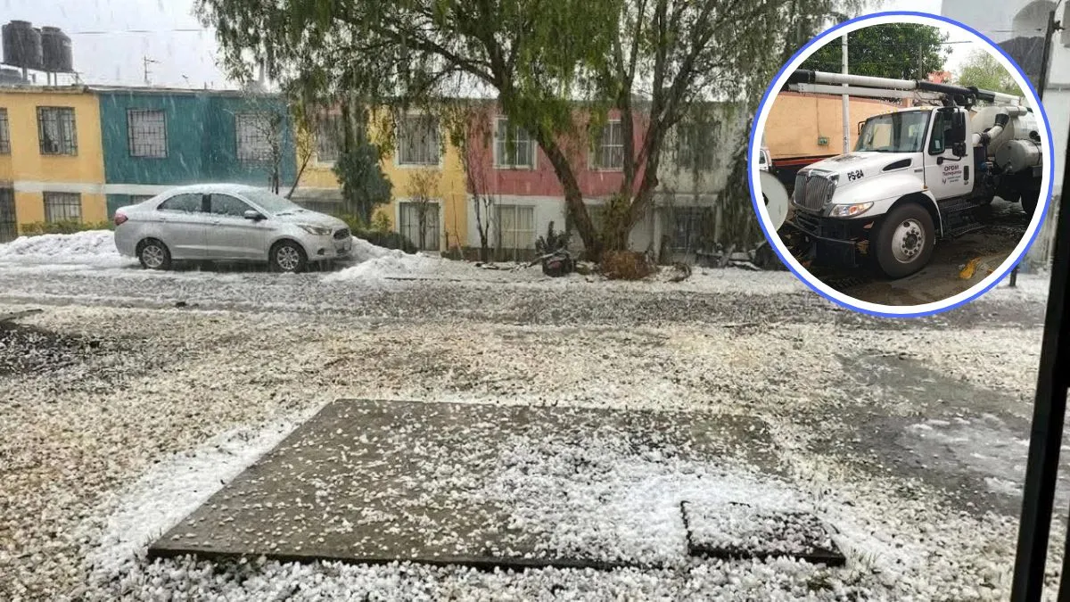 Lluvias y granizada provocan caos en municipios del Valle de México
