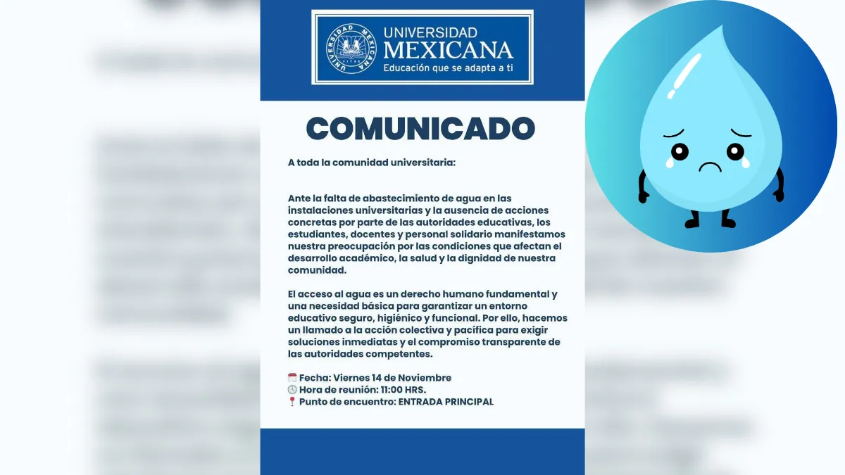 Crisis de agua en la Universidad Mexicana de Cuautitlán Izcalli