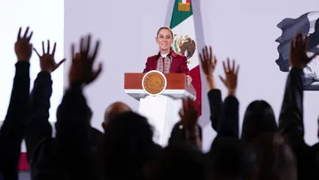 La presidenta Claudia Sheinbaum, durante su conferencia de este martes 8 de septiembre.