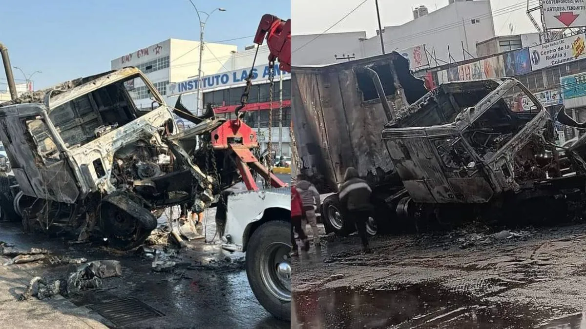 Tráiler choca y se incendia en Coacalco