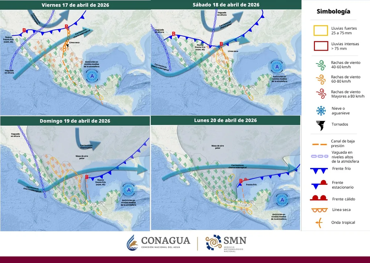 Frente Frío 45 traerá lluvias, vientos y frío a Edomex, CDMX e Hidalgo este fin de semana, advierte el SMN