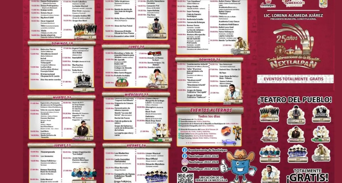 Feria de la Mezclilla en Nextlalpan, está será su cartelera musical y cultural