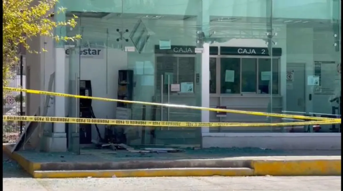 Ladrones intentan robar cajero del Banco Bienestar en Edomex