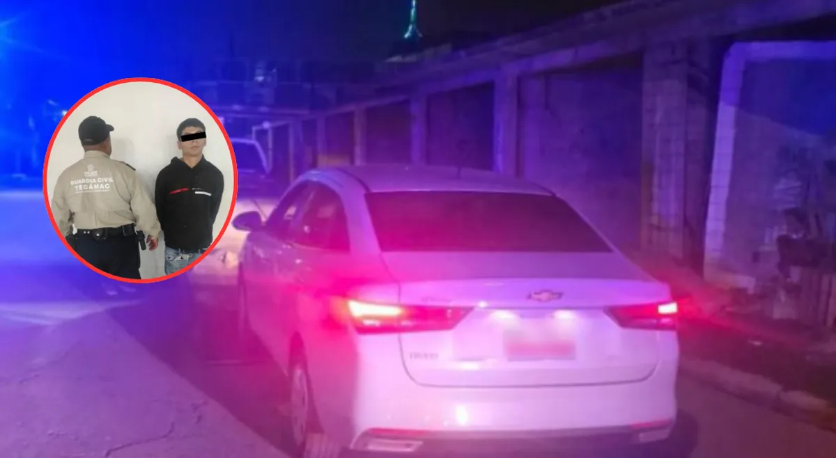 Guardia Civil de Tecámac frustra robo a chofer de aplicación; capturan a implicado tras persecución