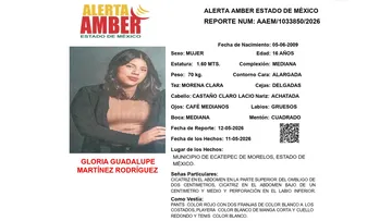Alerta Amber: Se busca a Gloria Guadalupe Martínez Rodríguez, desaparecida en Ecatepec