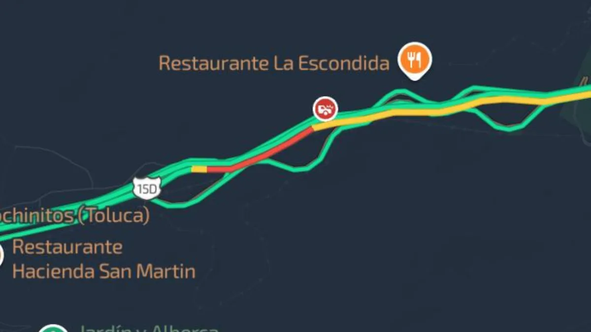 Accidente provoca tráfico en la autopista Lerma-La Marquesa rumbo a CDMX