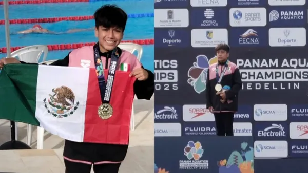 Iñaki Hernández, clavadista mexicano de 12 años, gana oro en el Panamericano 2025 y dedica su triunfo a su mamá en un emotivo gesto.