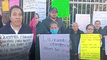 Padres de familia protestan por injusta destitución un director en Tlalnepantla
