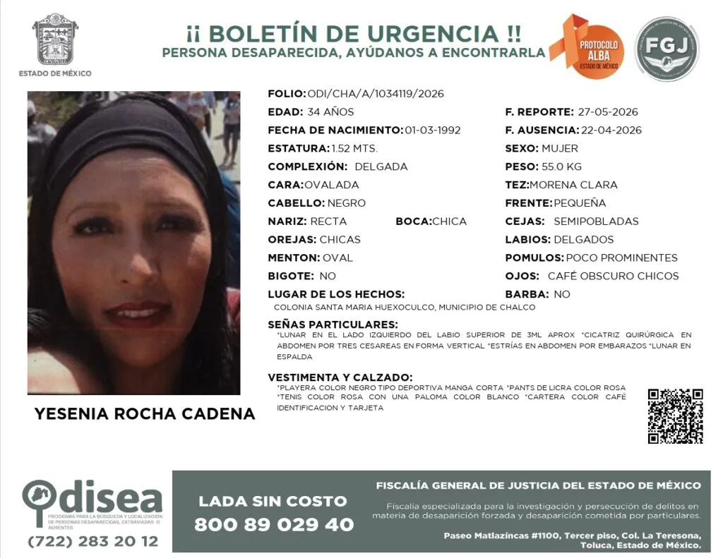 Alerta Amber y Odisea: Se busca a la familia Hernández Rocha; desaparecieron en Chalco