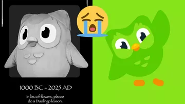 Duolingo sorprende a internet al anunciar la "muerte" de Duo, su famosa mascota verde.