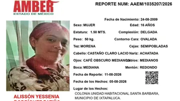 Alerta Amber: Se busca a Alissón Yessenia Rodríguez Patiño, desapareció en Ixtapaluca