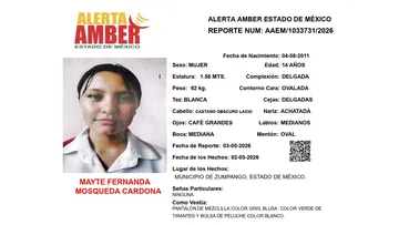 Alerta Amber: Se busca a Mayte Fernanda Mosqueda Cardona desaparecida en Zumpango