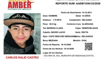 Alerta Amber: Se busca a Carlos Kalid Castro Aguilar, desapareció en Nezahualcóyotl