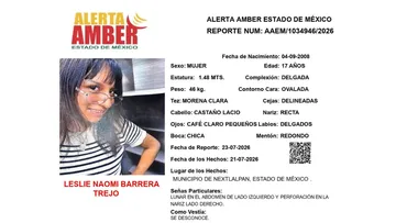 Alerta Amber: Se busca a Leslie Naomi Barrera Trejo; desapareció en Nextlalpan