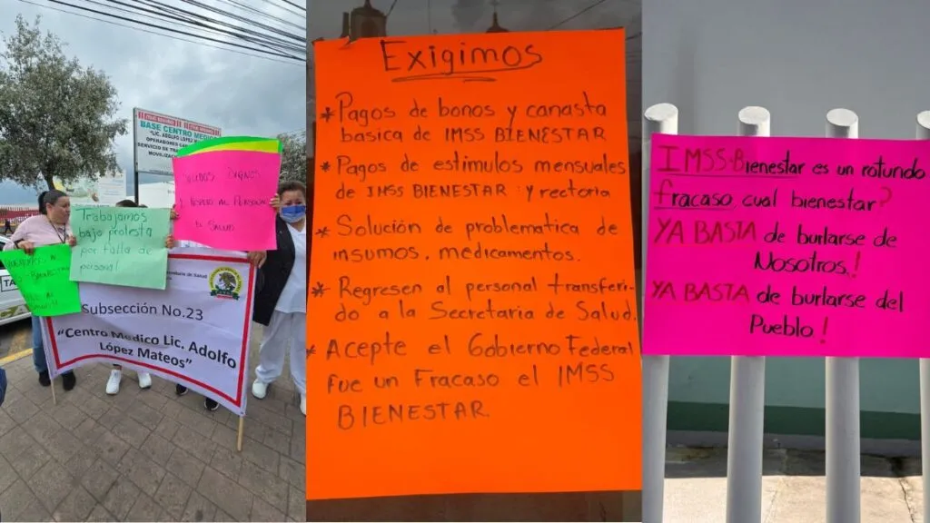 Personal de Salud del Edomex se manifiesta, rechazan IMSS-Bienestar