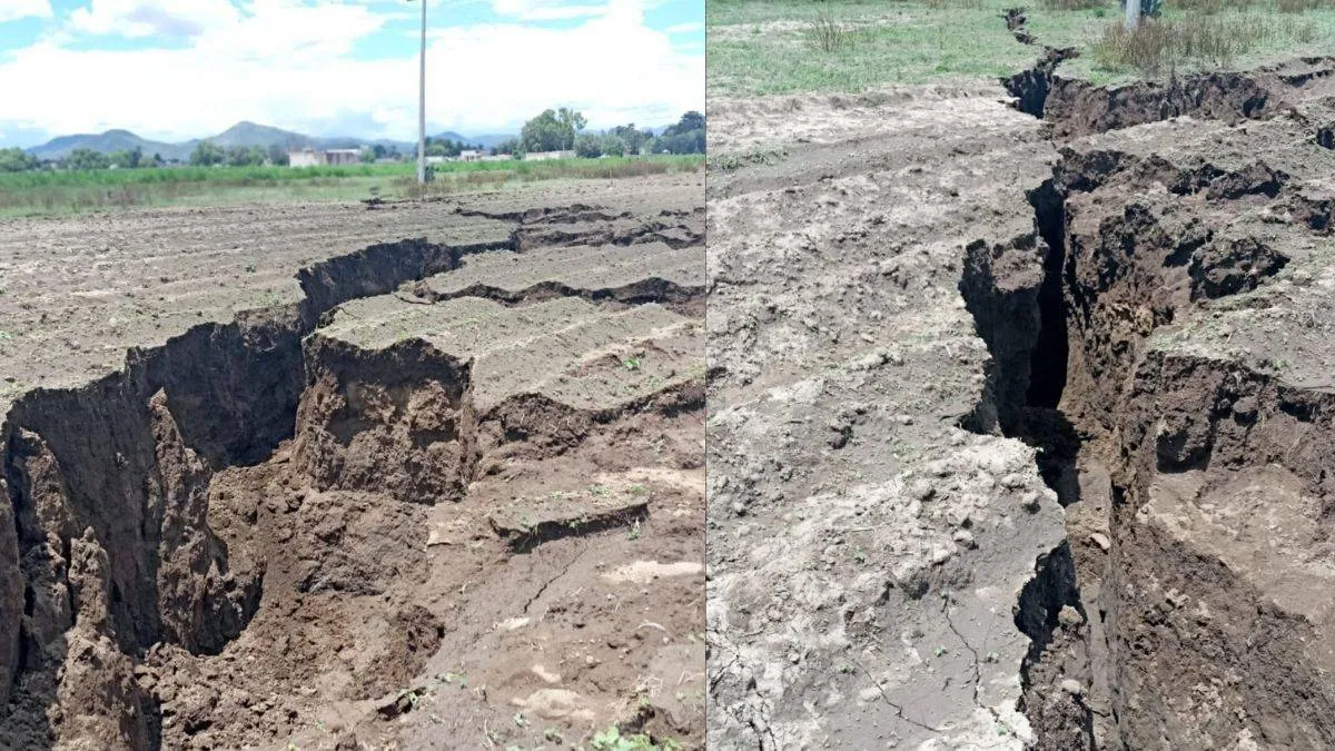 Se agrietan parcelas tras desbordarse río en Atenco