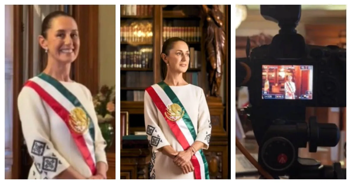 La presidenta de México, Claudia Sheinbaum subió un video sobre el detrás de cámaras de la fotografía oficial.