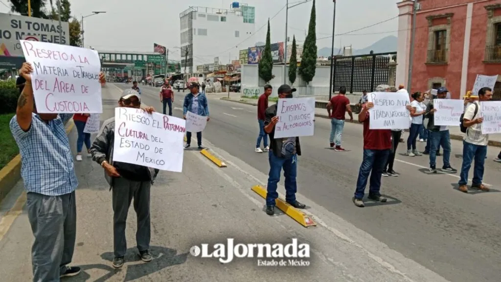 Trabajadores del INAH protestaron en Ecatepec